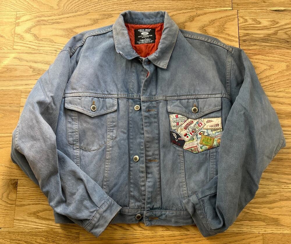Vintage Grit Iron Work Wear Denim Quilted Jacket